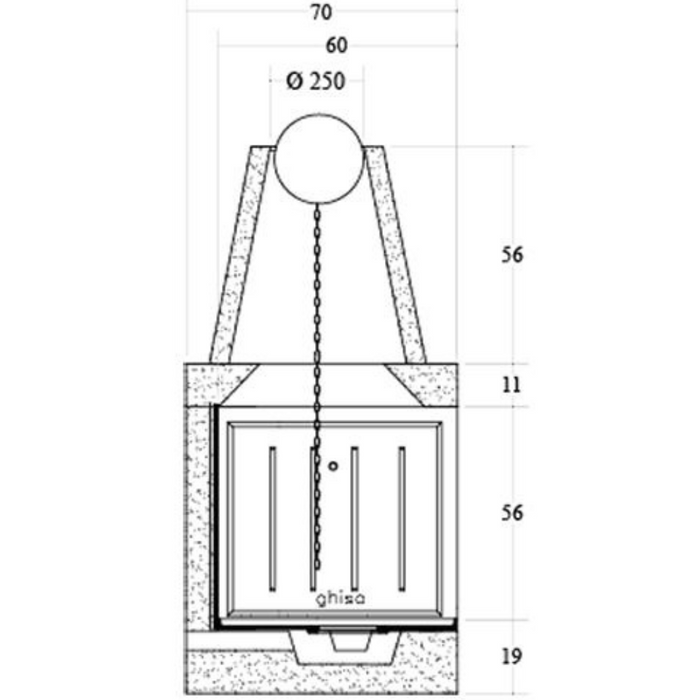 Camino legna prefabbricato ghisa focolare aperto reversibile ds110 tgh calore