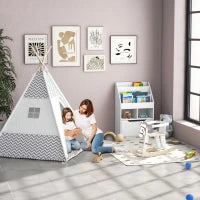 Cavallo a Dondolo Classico in Legno per Bambini 1-3 Anni con Bordo, Maniglie e Poggiapiedi, 68x26.5x48cm, Bianco