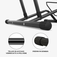 Cavalletto Portabici per Pneumatici < 8.5 cm in Acciaio, 59x41x38 cm, Nero
