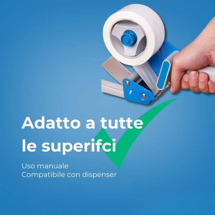 Nastro adesivo silenzioso bianco 50x132m per imballaggio professionale