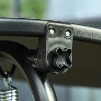 Dondolo 3 Posti con Tettuccio Inclinabile e Cuscini, in Acciaio e Poliestere, 172x110x153 cm, Grigio