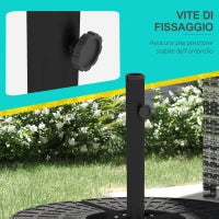 Base per Ombrellone a Croce in Acciaio con Vite Laterale, 100x100x75 cm, Nero