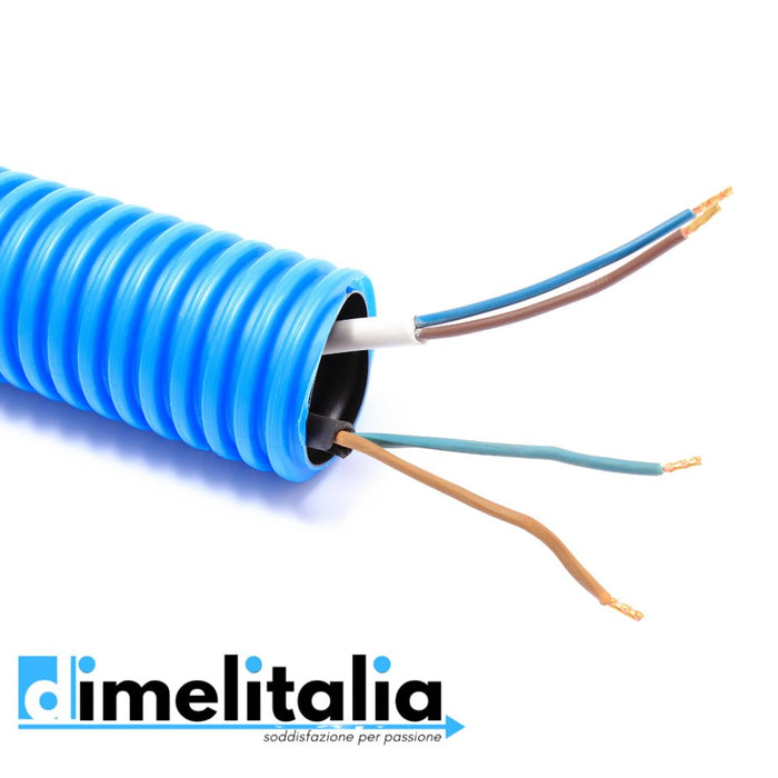 Tubo corrugato cavi elettrici pieghevole pvc autoestinguente *** diametro 20 millimetri, colore marrone, lunghezza me...
