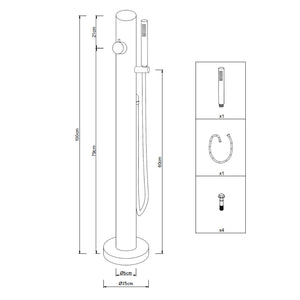 Fontana da giardino colonna esterno sambuco acciaio inox con miscelatore 100cm *** confezione 1