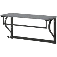 Stand Appendiabiti a Parete, Ganci da parete, 5 Ganci, ripiano superiore, versatile, Grigio