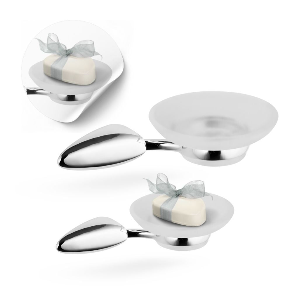 Set 9 pezzi accessori da bagno odissea acciaio cromato dal design moderno