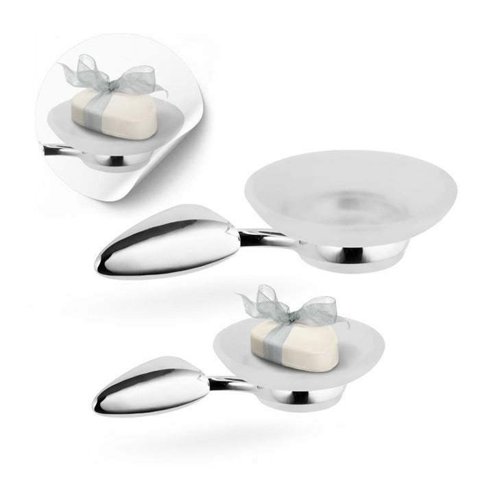 Set 9 pezzi accessori da bagno odissea acciaio cromato dal design moderno