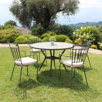 Tavolo Ceramica E Ferro Verniciato Rotondo Zefiro Ø 110 Cm