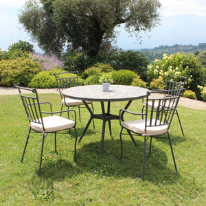 Tavolo Ceramica E Ferro Verniciato Rotondo Zefiro Ø 110 Cm