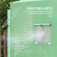 Serra da Giardino a Muro con 2 Porte Avvolgibili e Copertura in PE Anti UV, 200x80x200cm, Verde