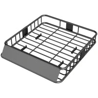 Portapacchi per Auto in Acciaio da 90.7 kg con Deflettori e Guide Laterali, 110.5x99.5x18.5 cm, Nero