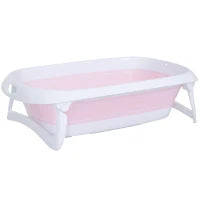 Vaschetta per Bagnetto per Neonati Ergonomico Pieghevole Piedini Anti-Scivolo Standard EN71-1, EN71-2, EN71-3 Rosa Età Adatta: 0-3anni 80x48x21cm