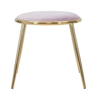 Sgabello Glam Emily Rosa Cm Ø 45X45 (Misura Gambe Cm 45)