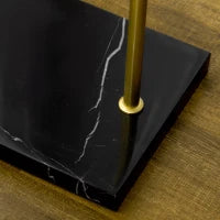 Appendiabiti con 2 Ganci per Ingresso, Camera da Letto e Soggiorno in Metallo e Marmo, 35x25x170 cm, Oro e Nero