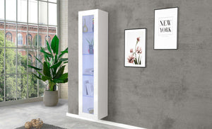 Mobile Vetrina MARUSKA L 40 x H 180 x P 30 cm colore bianco lucido