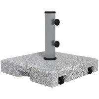Base per Ombrellone da 28kg in Granito con Maniglia Estensibile e Rotelle, 41x41x37.5cm, Grigio