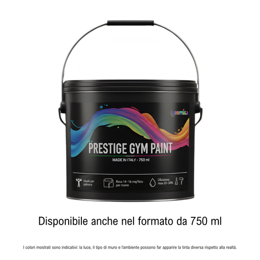 Pittura murale prestige gym paint nero premium per palestre lavabile *** formato 2.5 lt, confezione 1