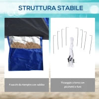 Tenda da Spiaggia Pop Up per 4-6 Persone con Protezione UV, Borsa di Trasporto, 247x247x145cm, Blu