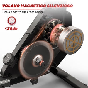 Vogatore magnetico - Rattantree - con console LCD e resistenza a 16 livelli, guida in alluminio, mute