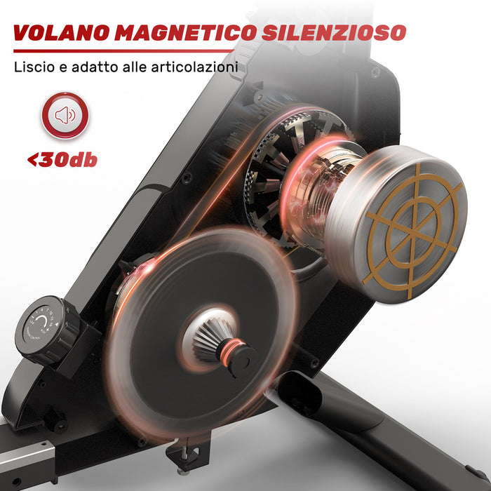 Vogatore magnetico - Rattantree - con console LCD e resistenza a 16 livelli, guida in alluminio, mute
