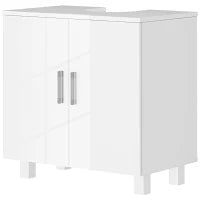 Mobile Sotto Lavabo Bagno a 2 Ante con Ripiano Centrale, in MDF, 60x35x60 cm, Bianco