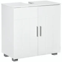 kleankin Mobile Sotto Lavabo Bagno a U con 2 Ante e Ripiano Interno Regolabile, 60x30x60cm
