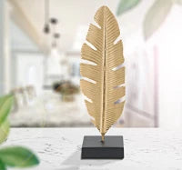 Scultura Foglia con Porta Candela Glam Cm 10X10X34