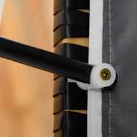 Sedia da Spiaggia con Poggiapiedi con Tavolini Pieghevoli e Cuscini, Mobili da Esterno, Naturale, Grigio e Bianco