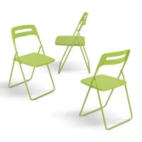 PAZZO DESIGN Sedia pieghevole Peter Verde set da 6 sedie struttura in metallo