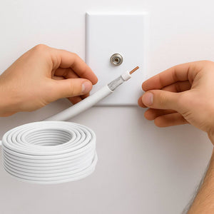 Bobina cavo tv Ø5 mm in rame puro 75 ohm da 25 metri per interni protetti