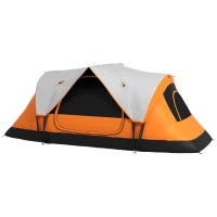 Tenda da Campeggio, 2 Stanze, Divisorio, per 8 Persone, Protezione dalla Pioggia, Arancione