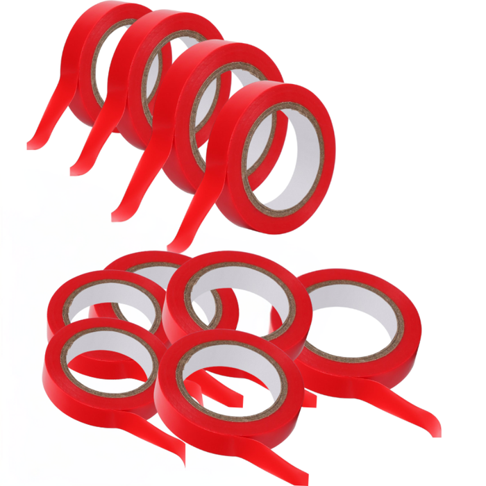Kit nastro isolante in pvc autoestinguente multicolore per impianti sicuri *** colore rosso, dimensioni 15 mm x 10 mt...