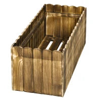 Fioriera da Giardino Rettangolare per Interni ed Esterni, in Legno di Abete, 80x33x30 cm, color Legno