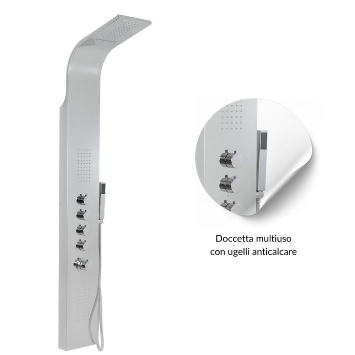 Colonna doccia termostatica siria 4 funzioni getto a cascata bocchette lombari *** finitura- cromo lucido, confezione 1