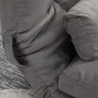 Divano da Terra 2 in 1 con Schienale Reclinabile su 7 Livelli e Cuscini, 130x73x60 cm, Grigio Carbone