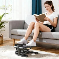Stepper 2 in 1 con Monitor LCD, Pedali Grandi e Antiscivolo, Capacità 100 kg, Nero