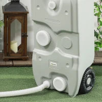 Serbatoio per Acqua da Campeggio 40L con Ruote e Maniglia Regolabile, Tubo e Rubinetto Inclusi, Grigio