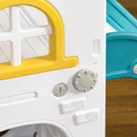 Scivolo per Bambini 4 in 1 con Cerchio da Basket Telescopio Arrampicata e Cestino Inferiore per Interno Giallo e Verde