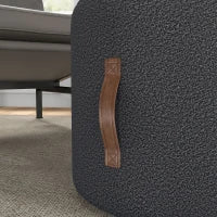 Poggiapiedi, Pouf con un design moderno, Grigio scuro + Marrone