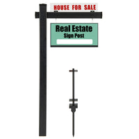 Palo per Cartelli Immobiliari da 183 cm, Palo per Cartelli di Vendita UPVC per Cartelli di Vendita Garage, in Affitto, Vendita Immobiliare, Braccio da 91 cm (Nero)