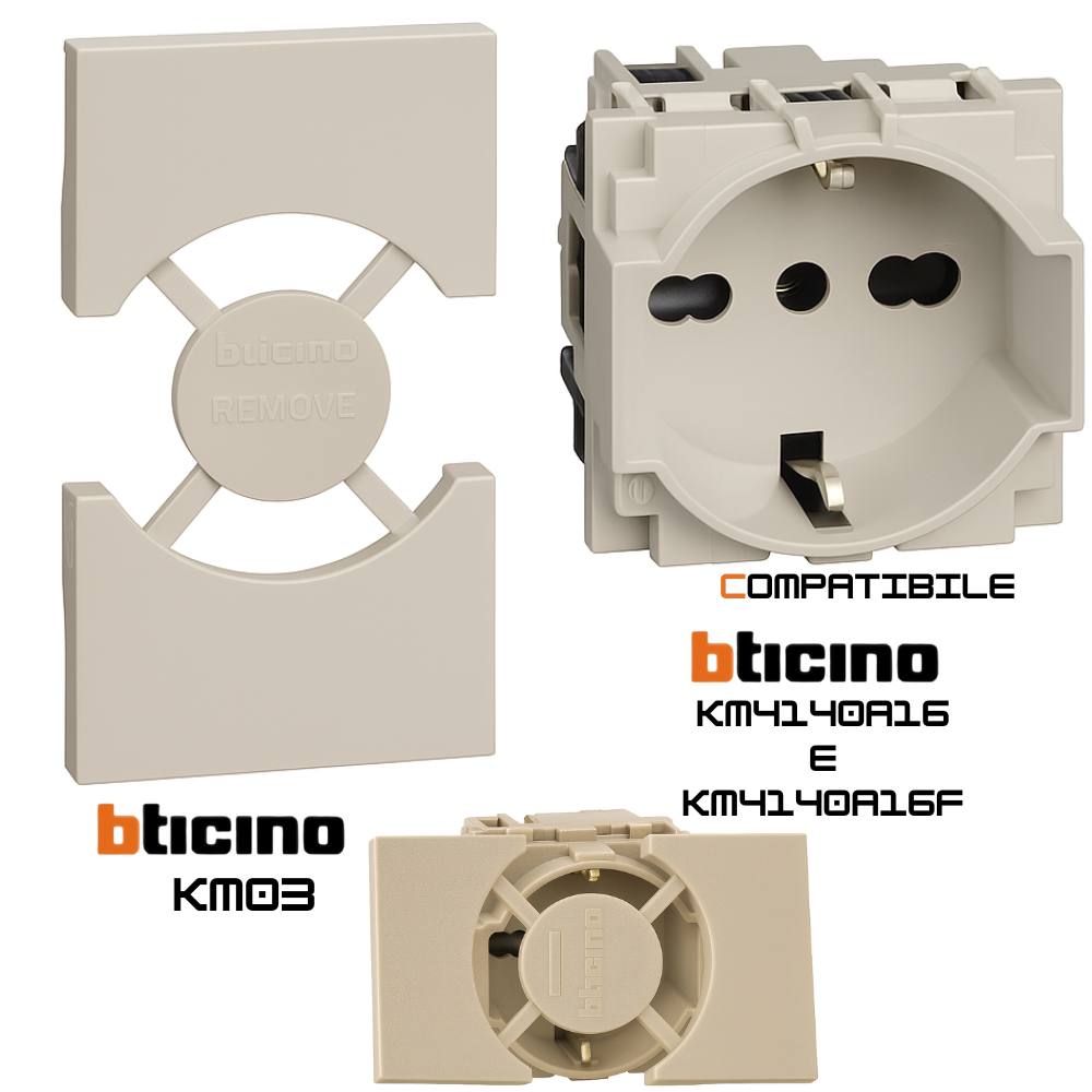 Cover bticino living now per prese standard p40 2 moduli varie finiture *** colore sabbia, confezione 1