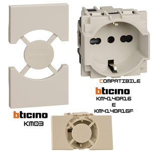 Cover bticino living now per prese standard p40 2 moduli varie finiture *** colore sabbia, confezione 1