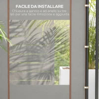 Set 2 Pareti per Gazebo 3x6m e 3x3 m in Tessuto Oxford con Finestre e Cerniere, 295x195cm, Grigio