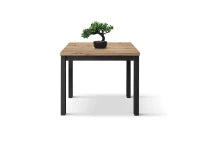 PAZZO DESIGN Tavolo allungabile, Rovere Rustico, Nobilitato melaminico, Made in Italy, Basamento Nero, 90 x 90 x 76,5 cm