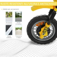 Moto Elettrica per Bambini 3 anni e Più, Moto Cross Elettrica con Rotelle, Batteria 6V Velocità 2.5km/h, 102 x 53 x 66cm, Giallo