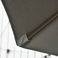 Ombrellone da Giardino a Manovella e a 8 Stecche con Angolazione Regolabile, Ø2.95x2.5 m, Grigio