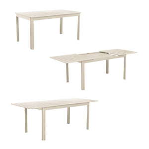Tavolo da giardino allungabile in alluminio, 6 posti, beige