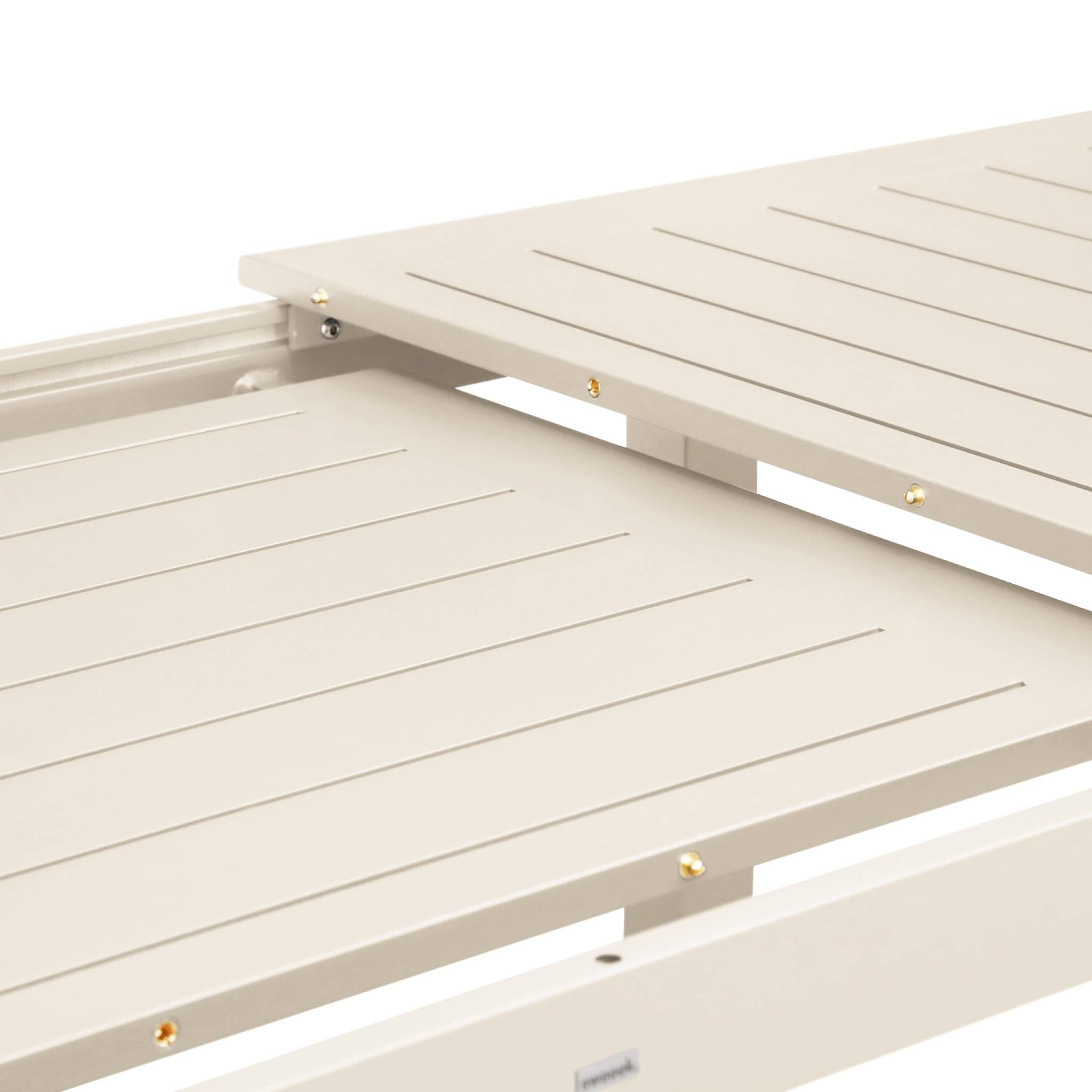 Tavolo da giardino allungabile in alluminio, 6 posti, beige