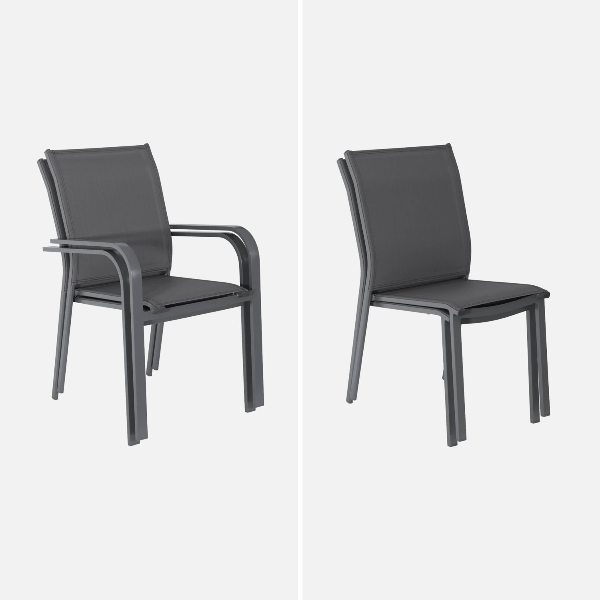 Tavolo da giardino allungabile in alluminio con 4 sedie e 2 poltrone,