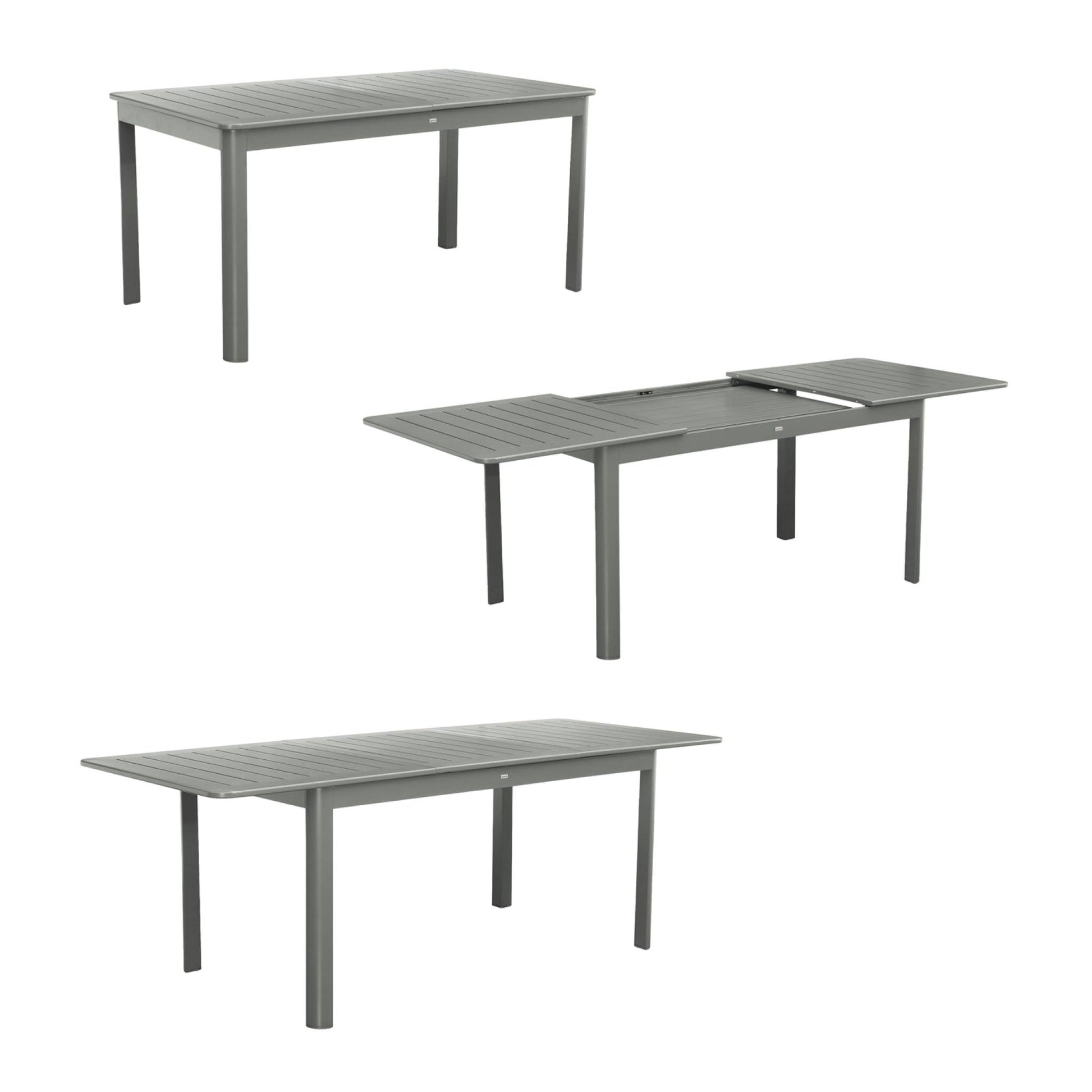 Tavolo da giardino allungabile in alluminio con 4 sedie e 2 poltrone,
